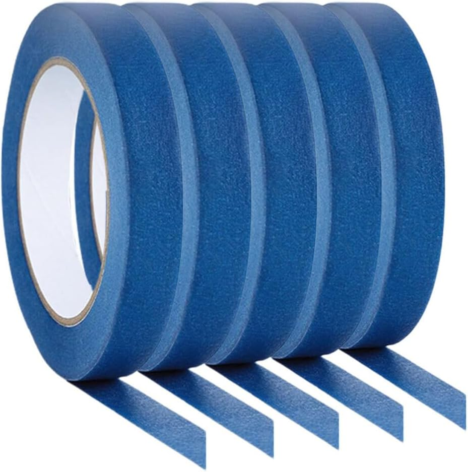 ULTECHNOVO Painting Tapes 5 Rolls of Low Tack Masking Tape Blue for Wall Decorative Automotive and Artist Painting Projects image number 4