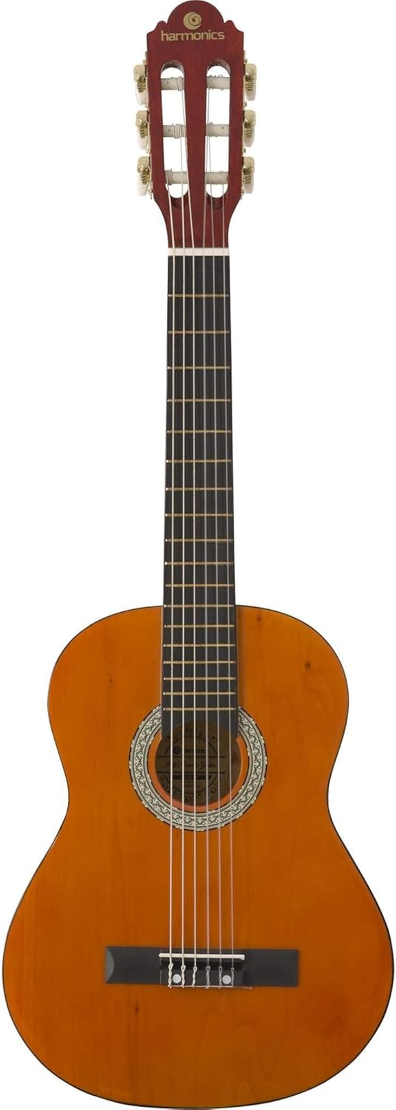 Harmonics GK-10NT Kids Acoustic Guitar for Children, Nylon Guitar Musical Instrument for Young Musicians 1/4 Size, Natural image number 1