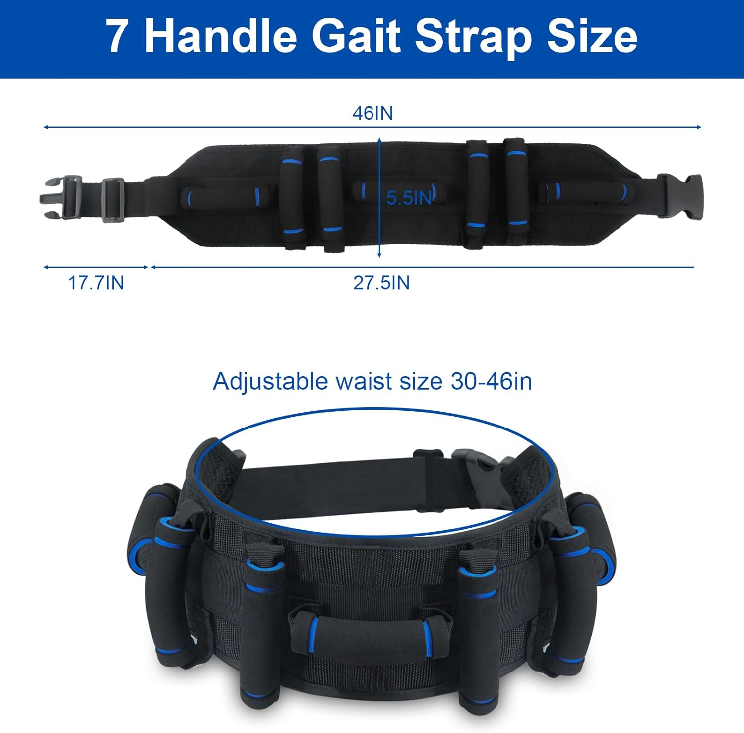 Gait Belts Transfer Belt for Seniors with Handles, Gate Belts Medical for Elderly, Gait Belts for Seniors, Lift Belts Quick Release Buckle, Medical Nursing Safety Belt Patient Assist image number 6