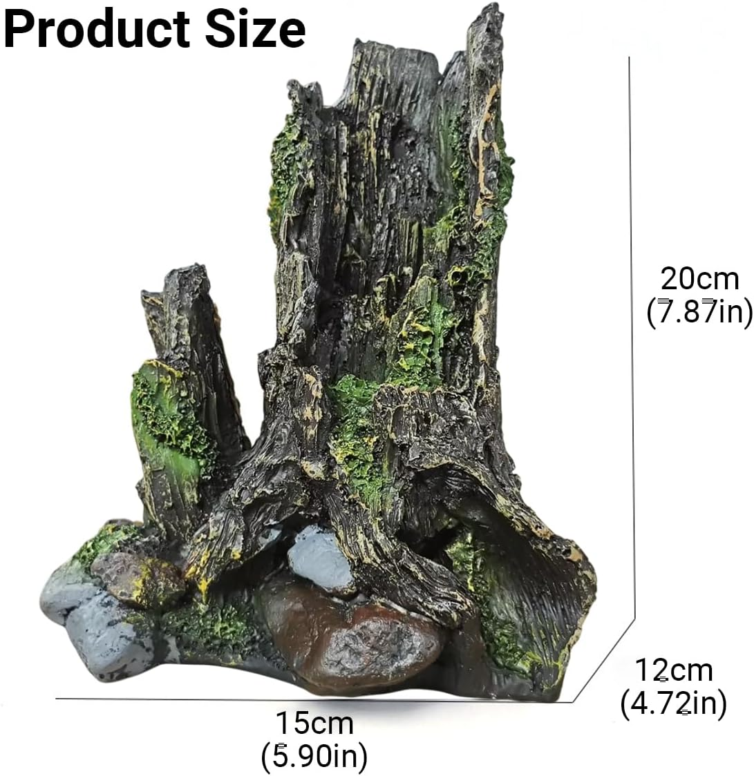 AIMALL Resin Submerged Wood Aquarium Decoration with Avoidance Holes | Natural Fish Tank Landscape Ornament, Simulation Dead Wood for Fish Tank 5.9X4.7X7.9In image number 4
