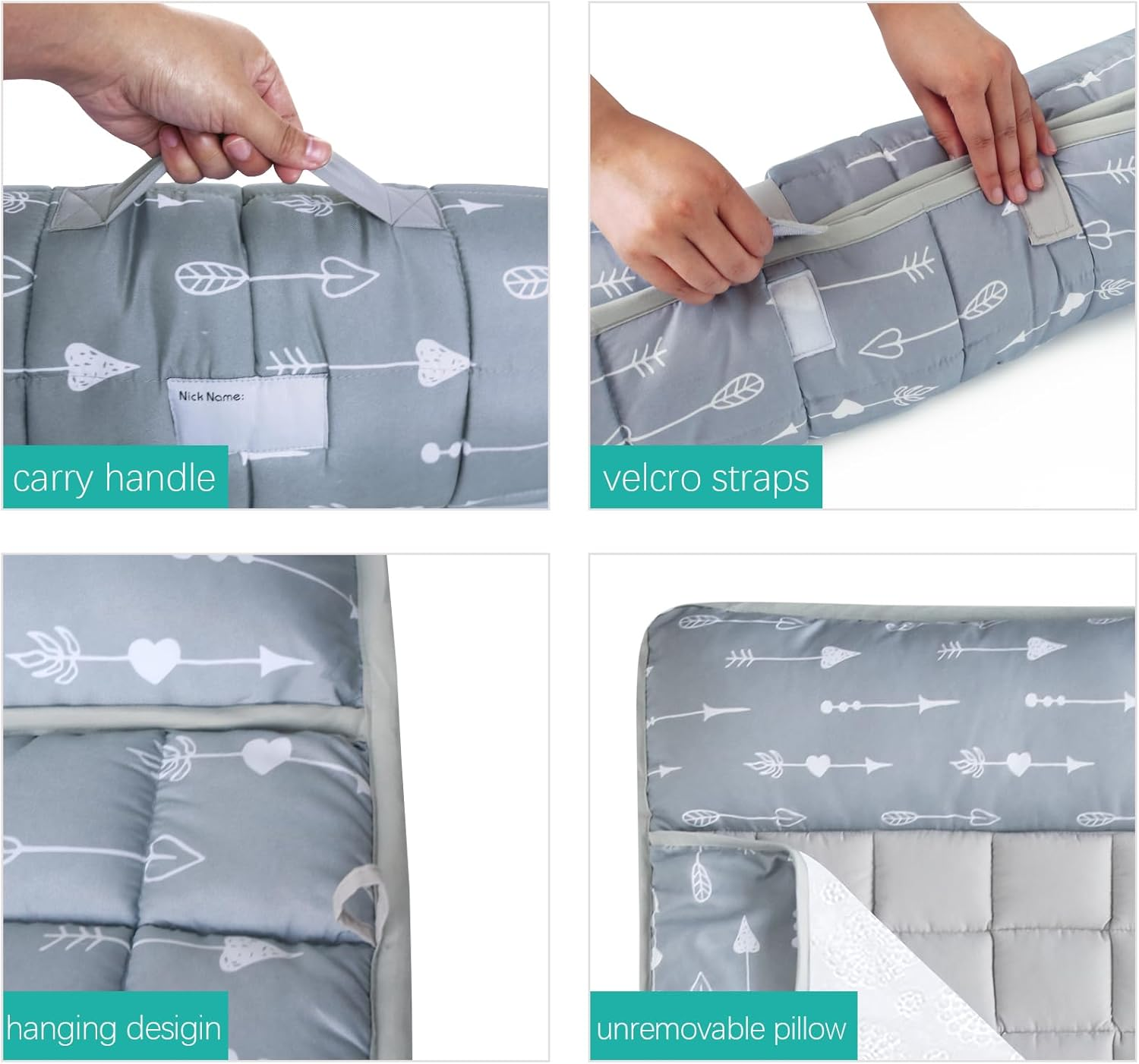 Nap Mat with Pillow and Blanket for Regalo My Cot Portable Toddler Bed/Joovy Travel Cot, Kids Nap Mats/Sleeping Bag for Preschool Daycare Boys and Girls