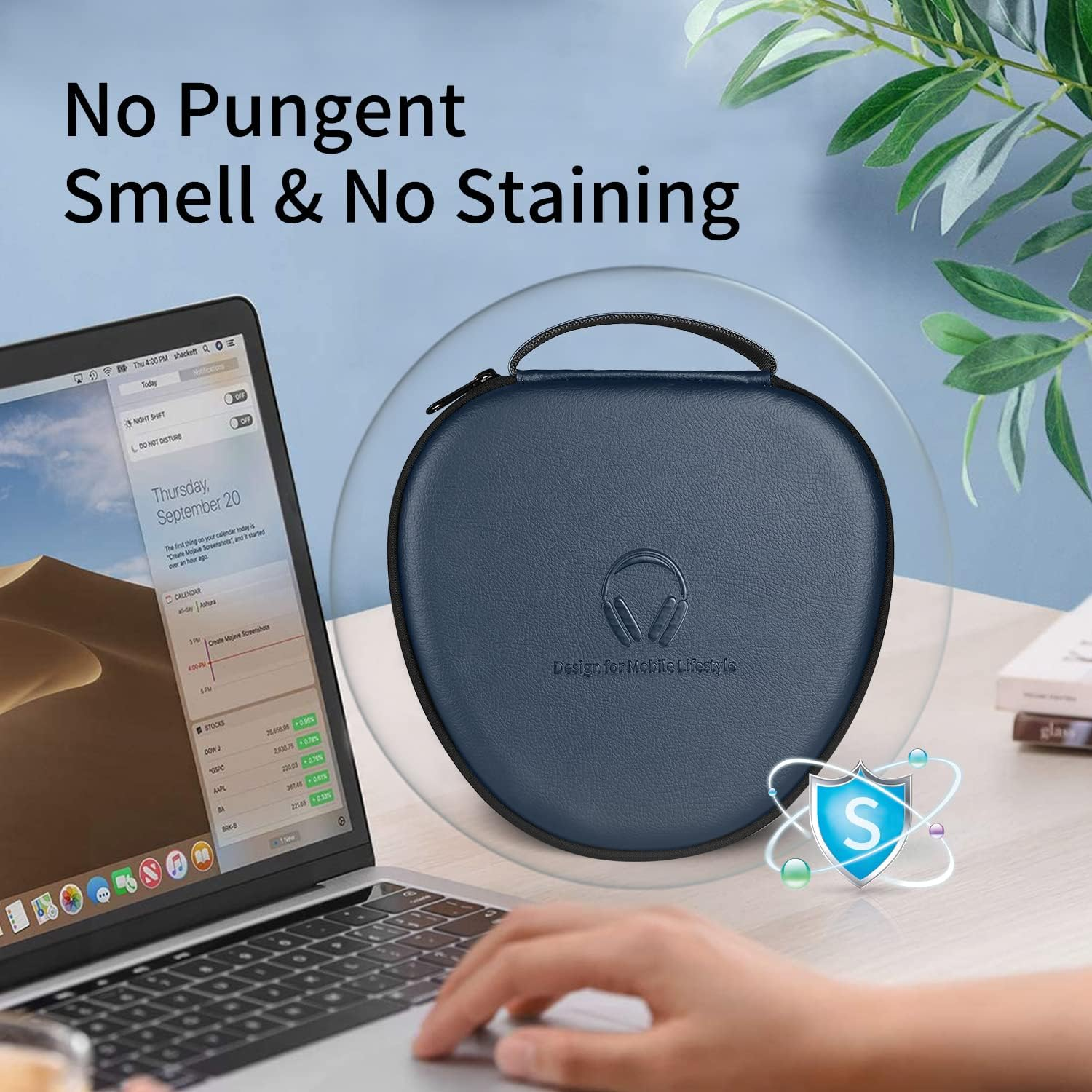 WIWU Smart Case for Apple Airpods Max Headphones, Ultra-Slim Travel Carrying Case with Sleep Mode, Airpod Max Accessories, Hard Shell Storage Bag (Blue) image number 2