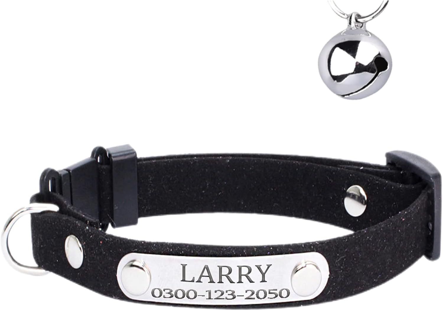 Yonsbox Personalized anti Strangulation Kitten Cat Collars with Bell Breakaway Quick Release Custom Engraved Cat Collar with Name Tag Adjustable Cute Cat Collars for Male Female Boy Girl Cats