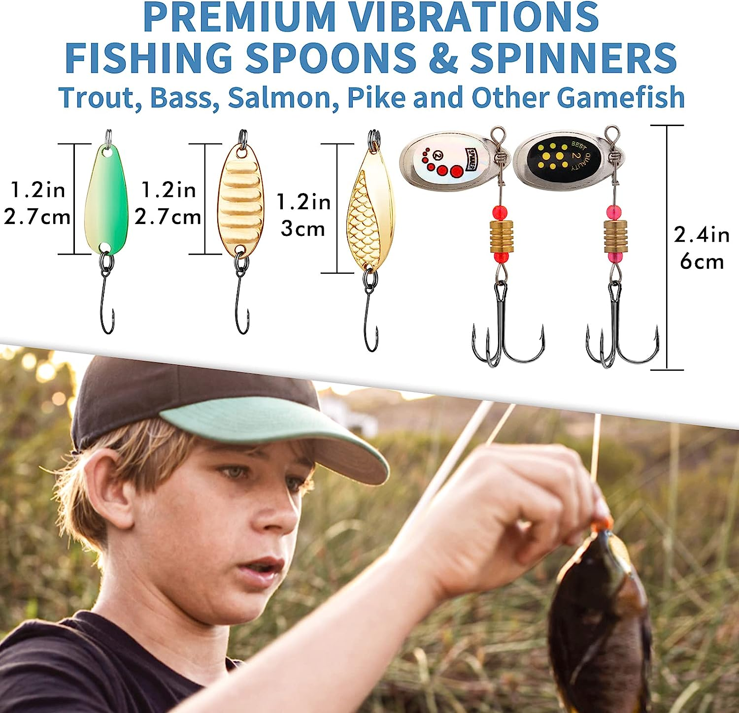 TRUSCEND Widely Used Fishing Bait Rigs Worth Ever Penny, Selected Fishing Lures & Tackle Kit for Starter Freshwater Fishing, Economic/Giftable/Premium Fishing Gear Set Available, Perfect Fishing Gifts - A-110Pcs Economic Kit image number 1