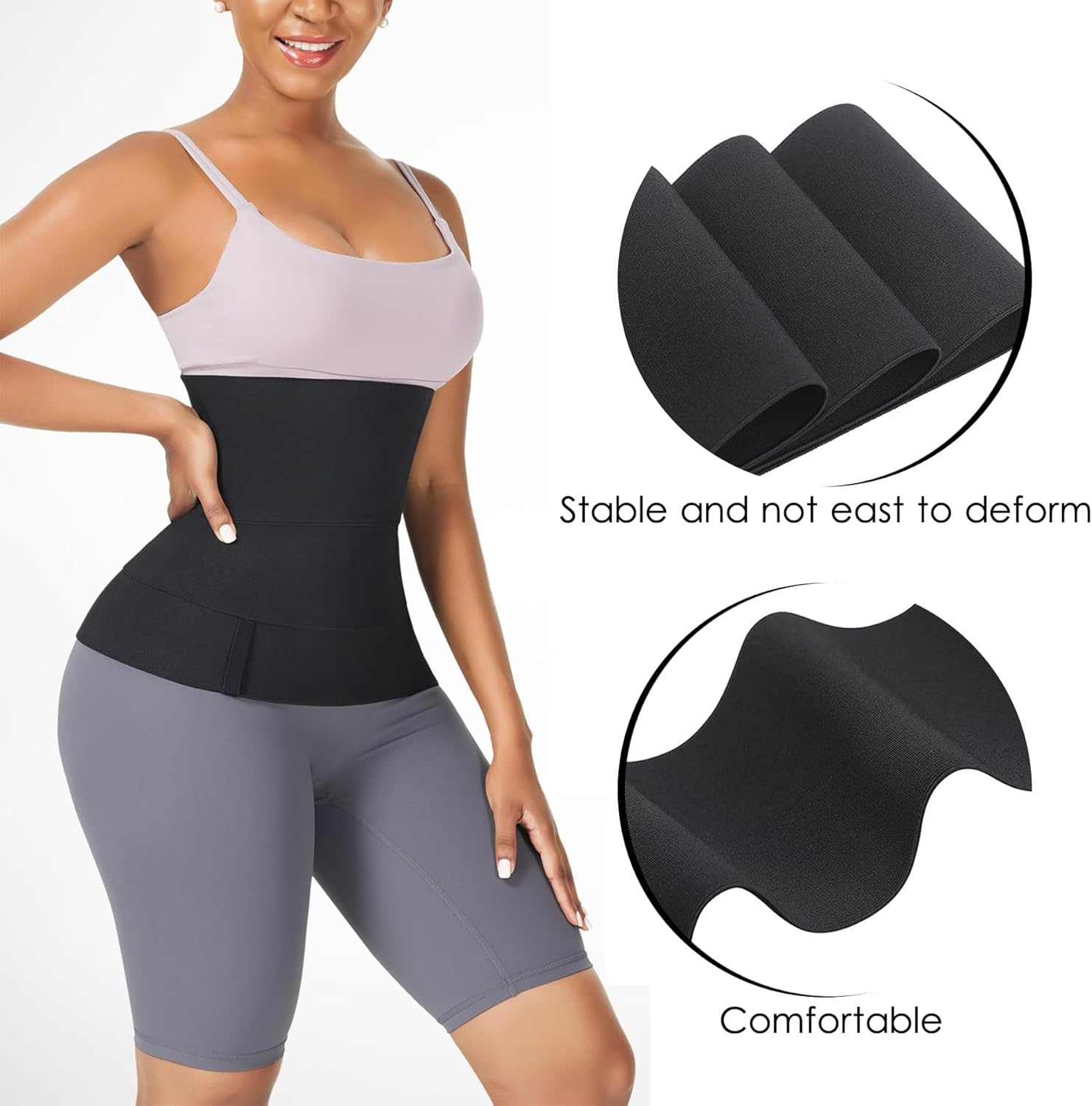 YTJYZB Waist Trainer for Women Weight Loss Tummy Control Sweat Sauna Slim Belly Belt, Adjustable Compression Waist Trimmer Wrap, Body Shaper Waist Cincher Trimmer Belt image number 5