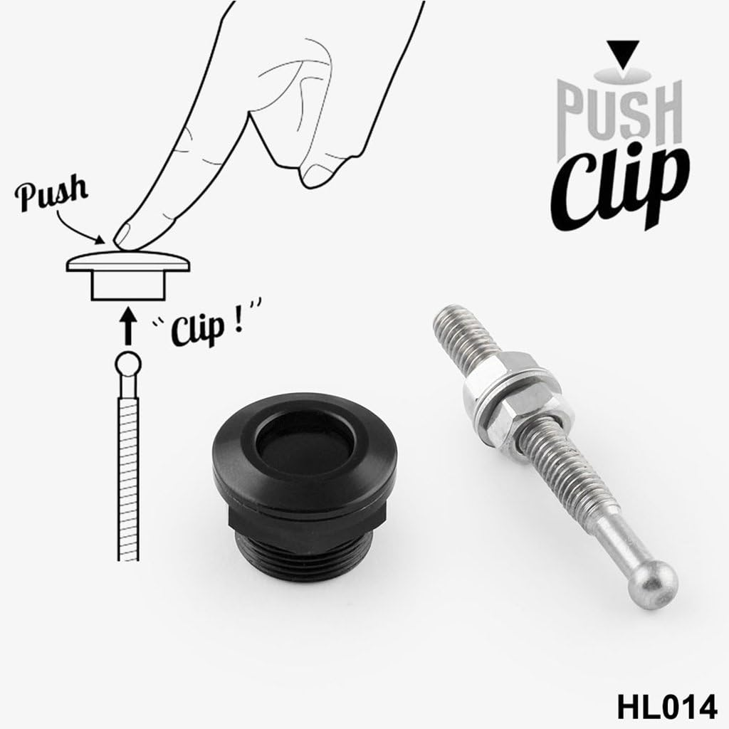 Prettyia 4Pcs Solid Car Bonnet Hood Latch Pin Locking Kit Push Button Quick Release 7/8 22Mm Black image number 5