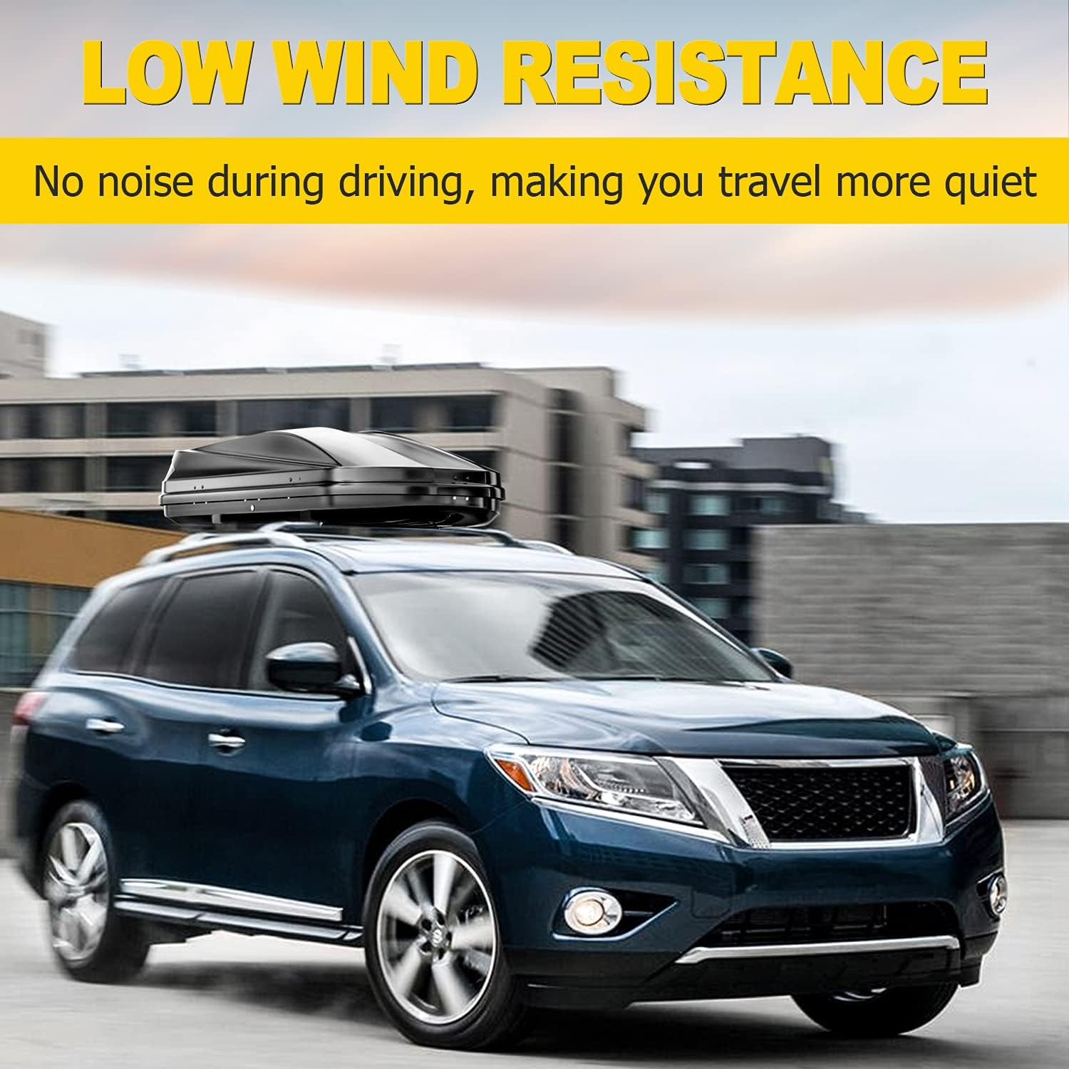 AUXMART Roof Rack Cross Bars 150LBS Silver Rooftop Luggage Racks, for Nissan Pathfinder 2013-2021 & Pathfinder Hybrid 2014 Camping Snowboard Canoe Gear Fishing Pole Bike, Aluminum Cargo Carrier Bars image number 4