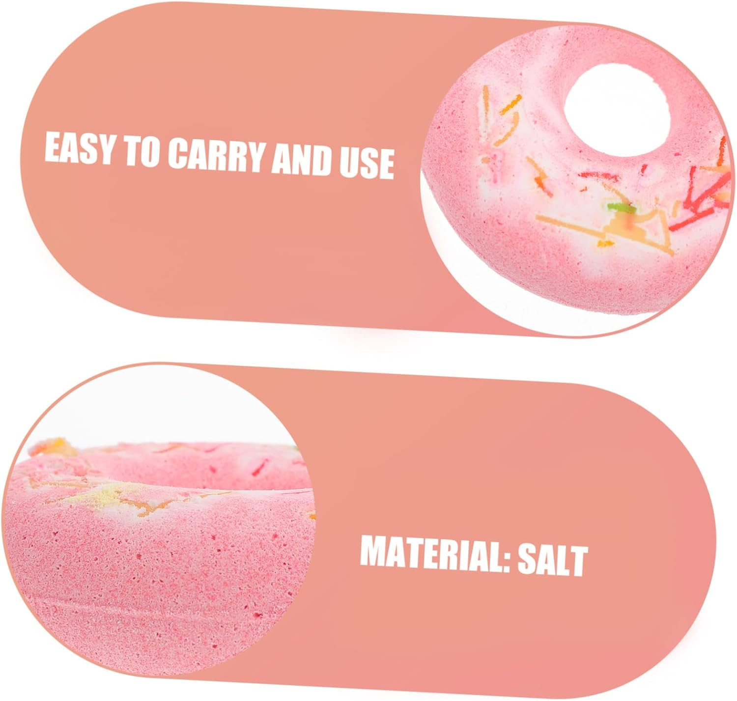 OSOLADY 4Pcs Doughnut Shape Bath Set Bath Salt for Skin Moisturizing and Exfoliation Random Colors for Home Travel and Hotel Use image number 1