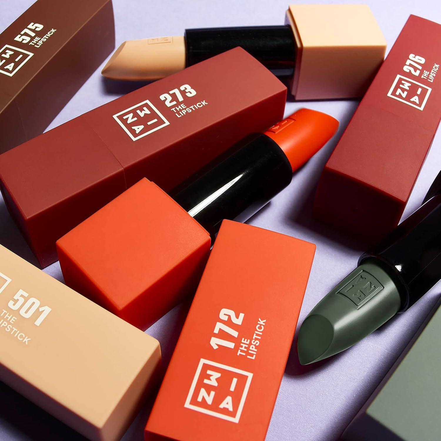 3INA MAKEUP - Vegan - the Lipstick 172 - Bright Orange - Matte Lipstick - Highly Pigmented Lip Pen - Matte Intensive Colour - Creamy Vanilla Fragrance - Creamy Texture - Cruelty Free - Brown image number 3