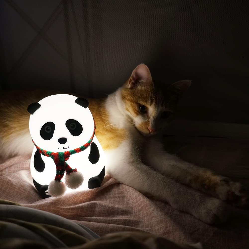 LED Kids Night Light Cute Nursing Night Light Non-Flickering Eye-Caring Lamp-Usb Rechargeable, Touch Control, Multi-Color and Warm White Can Be Switched, Fabulous Ideal Gift (Panda round Eyes) image number 6