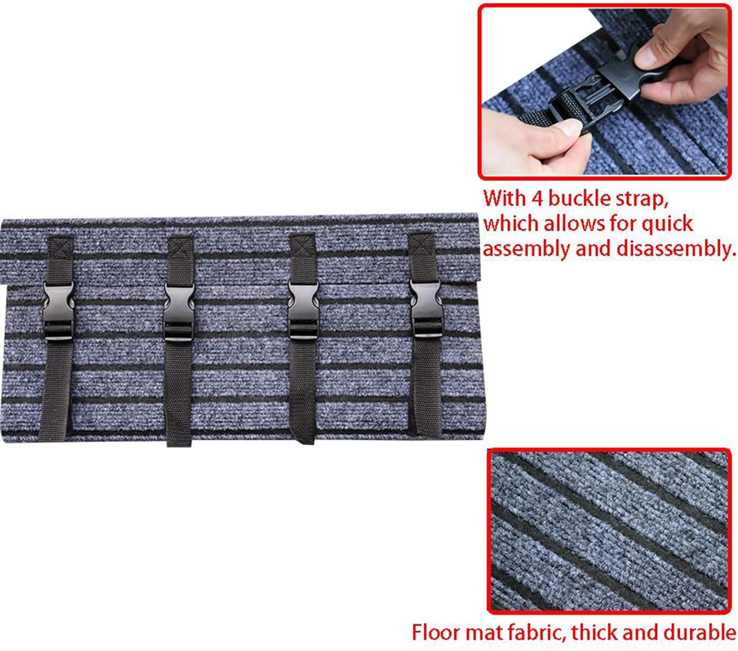 Rv Step Covers, Rv Step Carpet Wrap around 46X46Cm, Flexible Buckle Anti-Slip Double-Layer Backing Design Pad for Motorhome, Trailer, Car, Polyester, Adjustable Fit image number 3