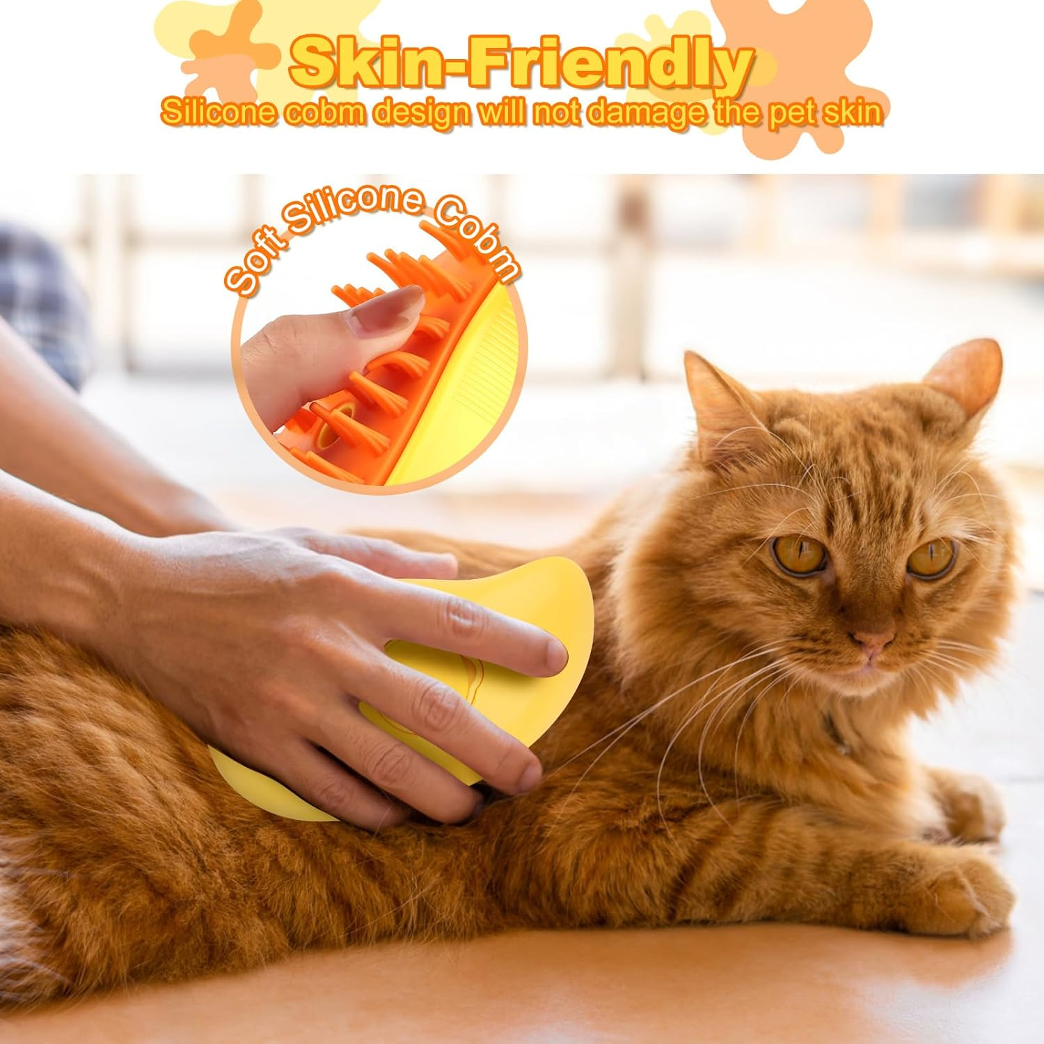 Steamy Cat Brush, Cat Steam Brush for Hair Cleaner, 3-In-1 Steam Brush for Cats, Cat Care Brush Pet, Cat Spray Massage Comb, Pet Hair Remover, Hair Removal Comb for Cats and Dogs image number 1