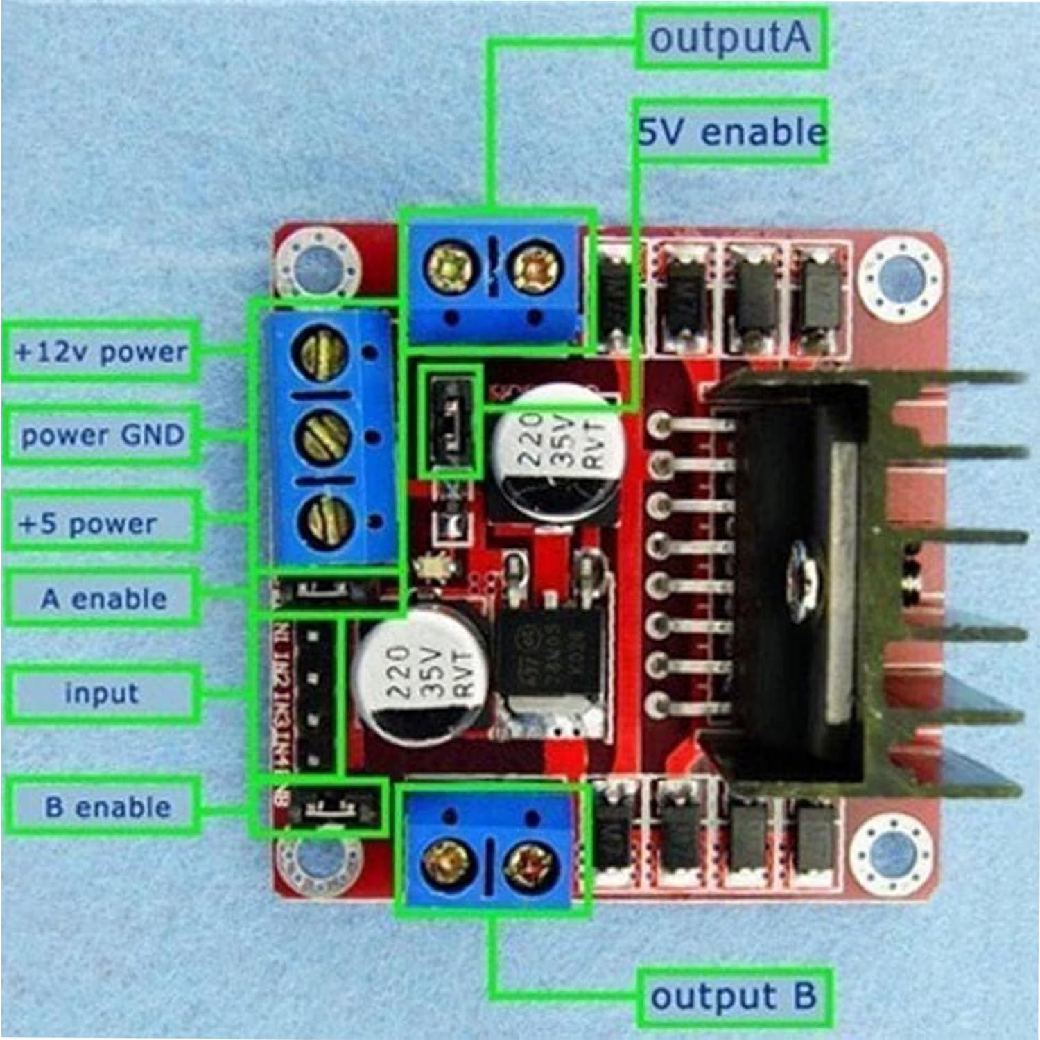 4Pcs L298N Stepper Motor DC Dual H-Bridge Motor Driver | Controller Module|L298N Motor Drivers Used for Arduino Intelligent Automotive Power Supply UNO MEGA R3 Mega2560 image number 6