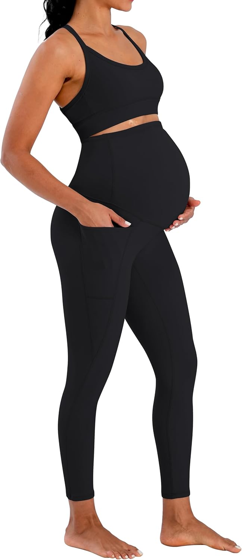Sunvalix Maternity Leggings &ndash; Buttery Soft over the Belly Yoga Pants for Spring & Summer, Workout & Lounge image number 1