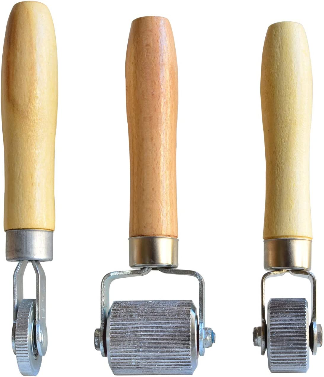 3 Pcs Car Sound Deadening Roller, Sound Noise Proof Insulation Tool, Automotive Sound Deadener Application Installation Metal Roller with Wooden Handle Interior Accessories image number 2