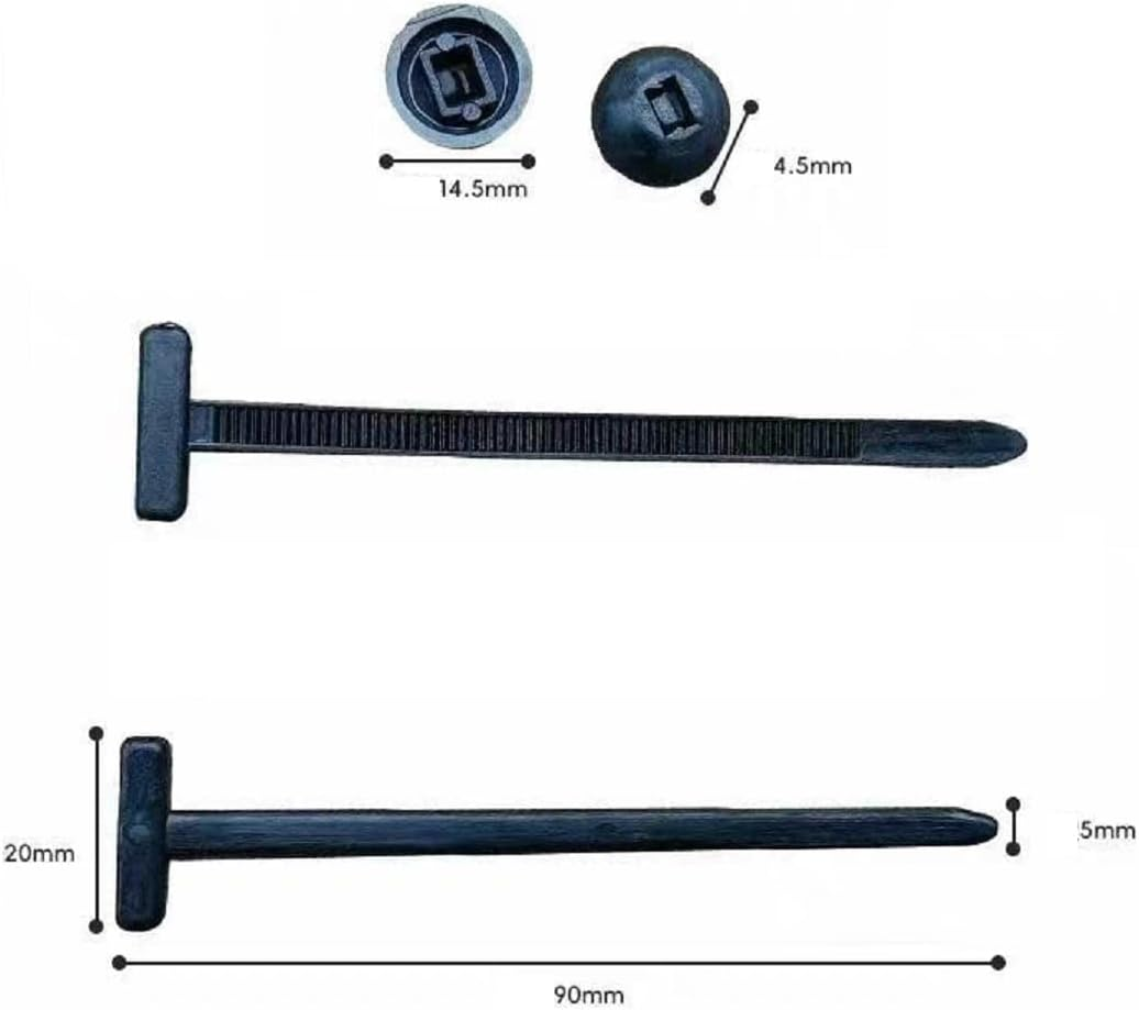 WADY 100PCS Cable Tie Buckle, Nylon Cable Ties, Heavy Duty Self-Repairig Universal Cable Tie Buckle, Car Plastic Rivets Fasteners for Car Daily Repair