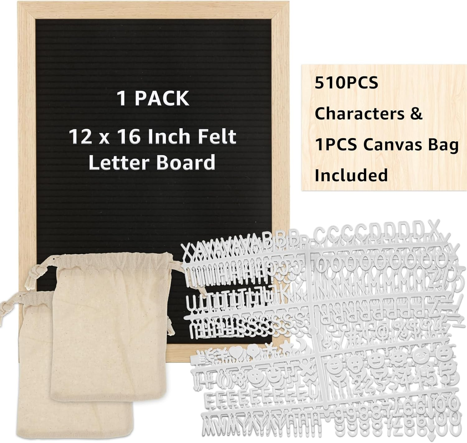 Felt Letter Board with 510 Letters, Numbers & Symbols, 12 X 16 Inch Large Changeable Message Board with Wooden Frame, Letter Board Sign for Home School Announcement image number 5