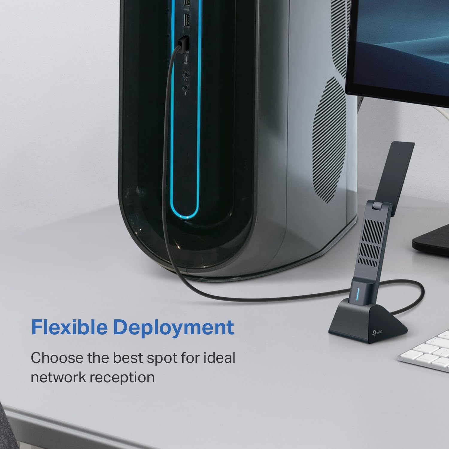 Tp-Link Wifi 6E USB Adapter for Desktop PC - (Archer TXE50UH) AXE3000 Tri-Band Wireless Network Adapter, Ultra-Low Latency, MU-MIMO, OFDMA, Refined Security, WPA3, Supports Windows 11/10