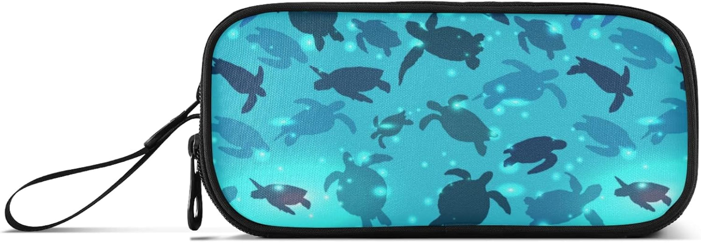 World Turtle Pencil Case Pen Holder Pouch Marker Desk Organizer Bag Travel Canvas Makeup Pouches for Adults Teen Girl Boy, World Turtle, One Size, Art Deco image number 2