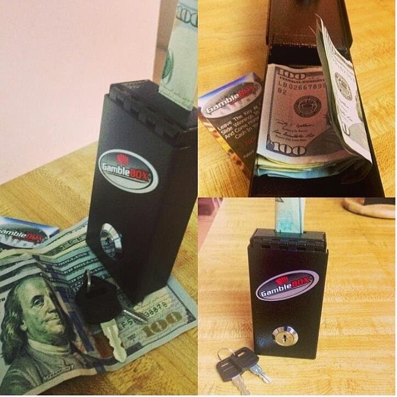 Gamble Box Metal Gambling Casino Cash Bank Box Stops Addictive Urges Best Gambling Tricks Tips Bring Home More Cash Leave Keys Home Fold Slip Some Cash Bills in Leave Casino'S with Locked up Cash image number 1