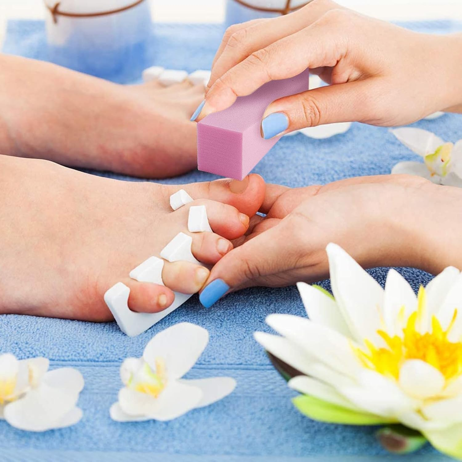 Professional 10 Pcs Nail Buffer Blocks - 120 Grit Nail Sanding Blocks for Natural & Acrylic Nails - Pink Manicure/Pedicure Tools for Salon & Home Gel Nails Care image number 3