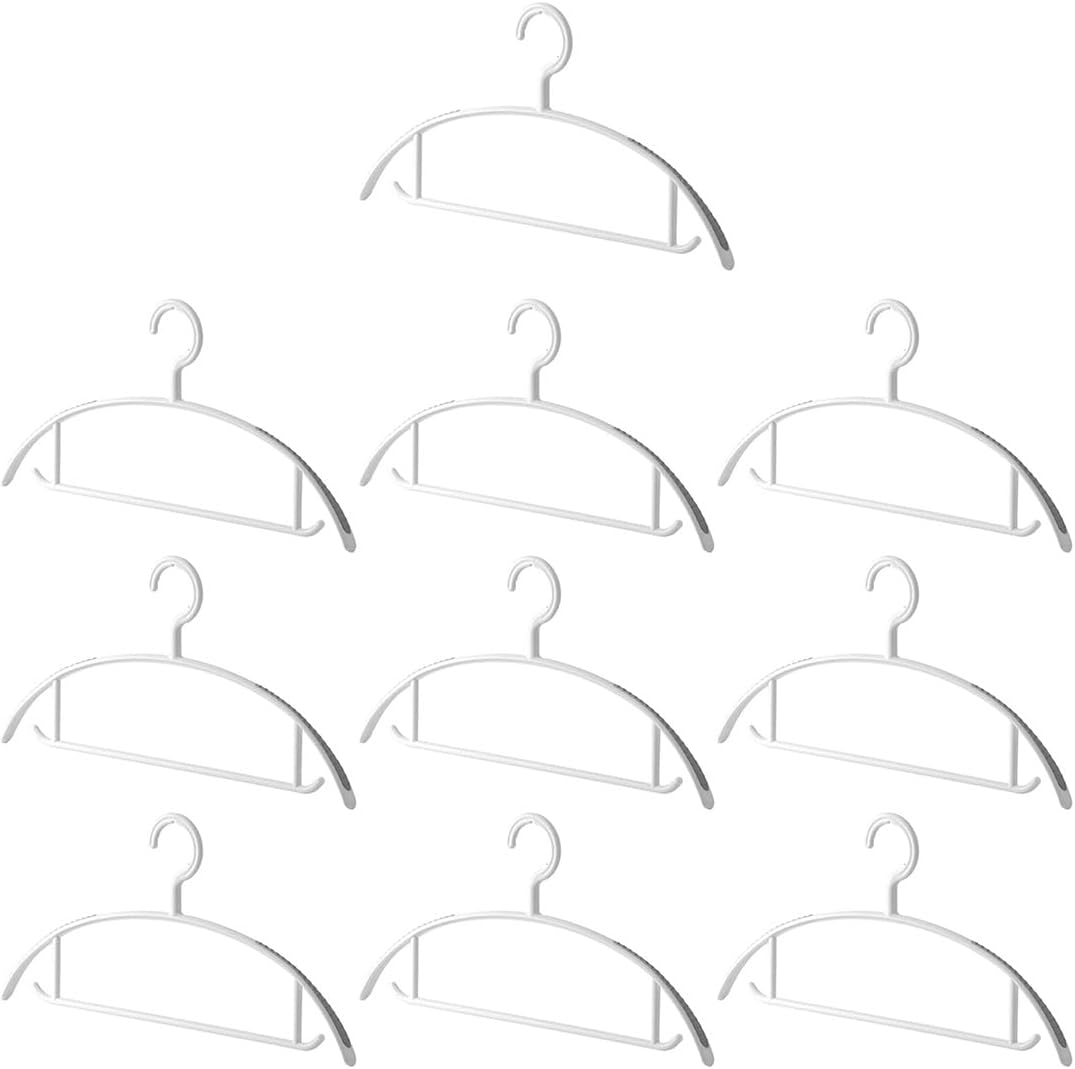 AIMALL 10PCS Plastic Half-Round Hangers &ndash; Non-Slip & Non-Marking Drying Racks, Space-Saving Clothes Organiser for Wardrobes & Laundry, 15.7In Wide image number 1