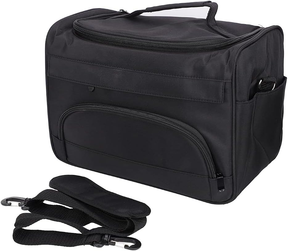 Large Capacity Hairdressing Durable Wear-Resistan Pro Black Hairdressing Tool Storage Bag, Hairdressing Tool Carrying Case, Travel Storage Case Bag Carrying Bag image number 3