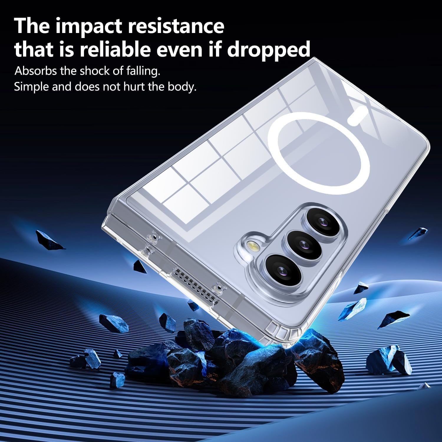 FORZARMOR Clear Case for Samsung Galaxy Z FOLD 7 5G (8.0 Inch), Transparent Cell Phone, Magsafe Magnetic Wireless Charging Cover Shockproof (For Galaxy Z FOLD7) image number 5