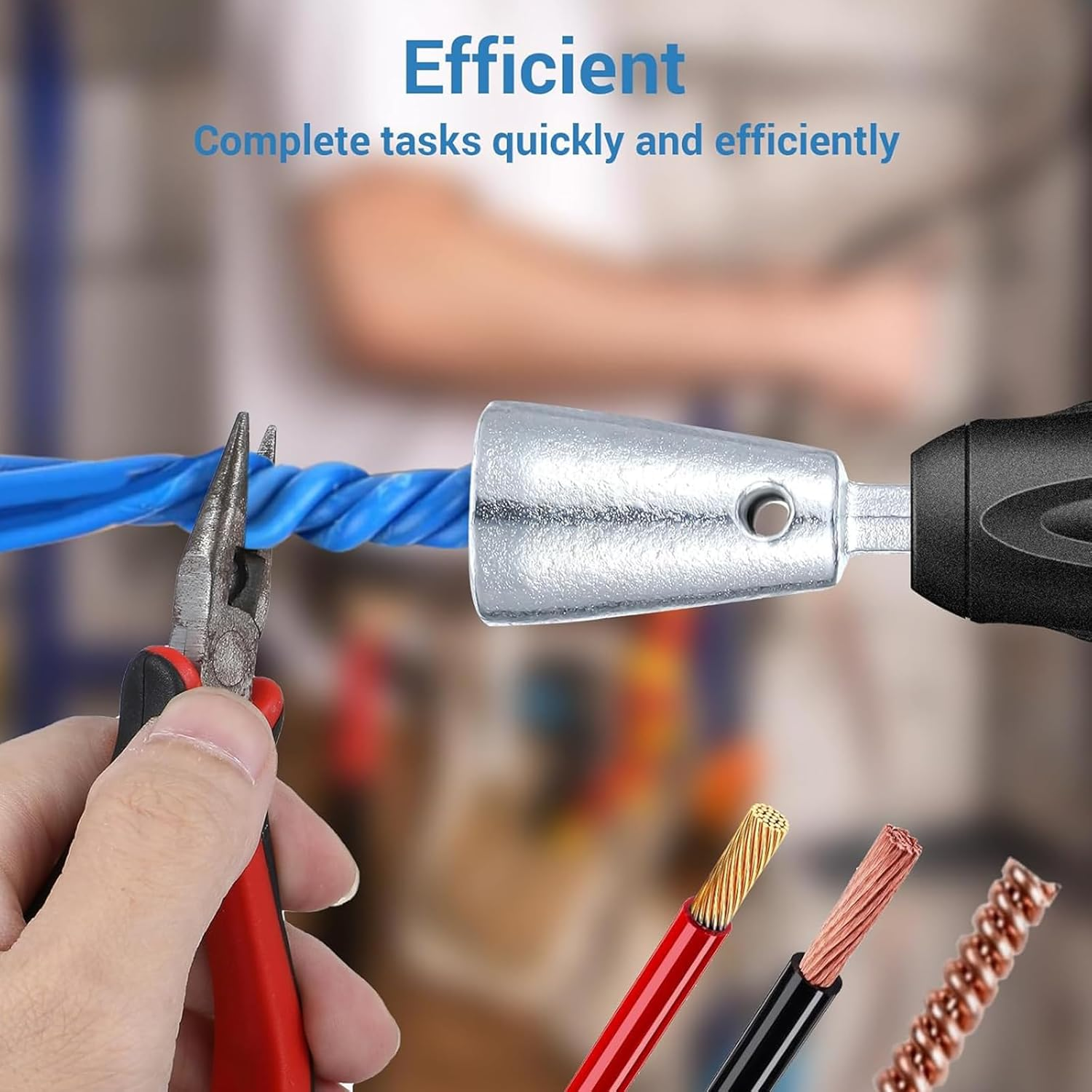 Nlvnmv 2 Pcs Wire Twister Tool for Drill, 6 MM Hex Shank Connector, Wire Nut Twister for Efficient Cable Handling, Electrical Power Drill Accessory