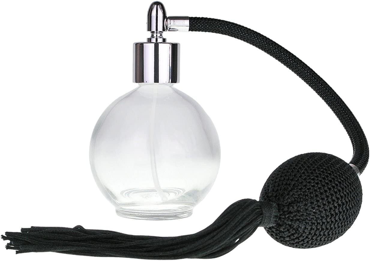 Black Tassel 78Ml Classic round Perfume Bottle Atomizer, Filling Funnel & Gift Box Included (GF)