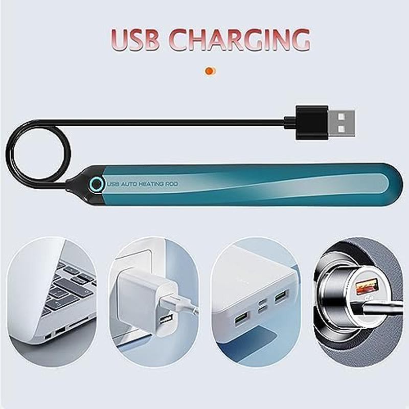 Xinxbabe USB Auto Heating Rod Heating and Diatomite Water-Absorption Stick 【Quick Heating/Auto Temperature Regulation 2-Piece Set, RODO-1012X2 image number 1