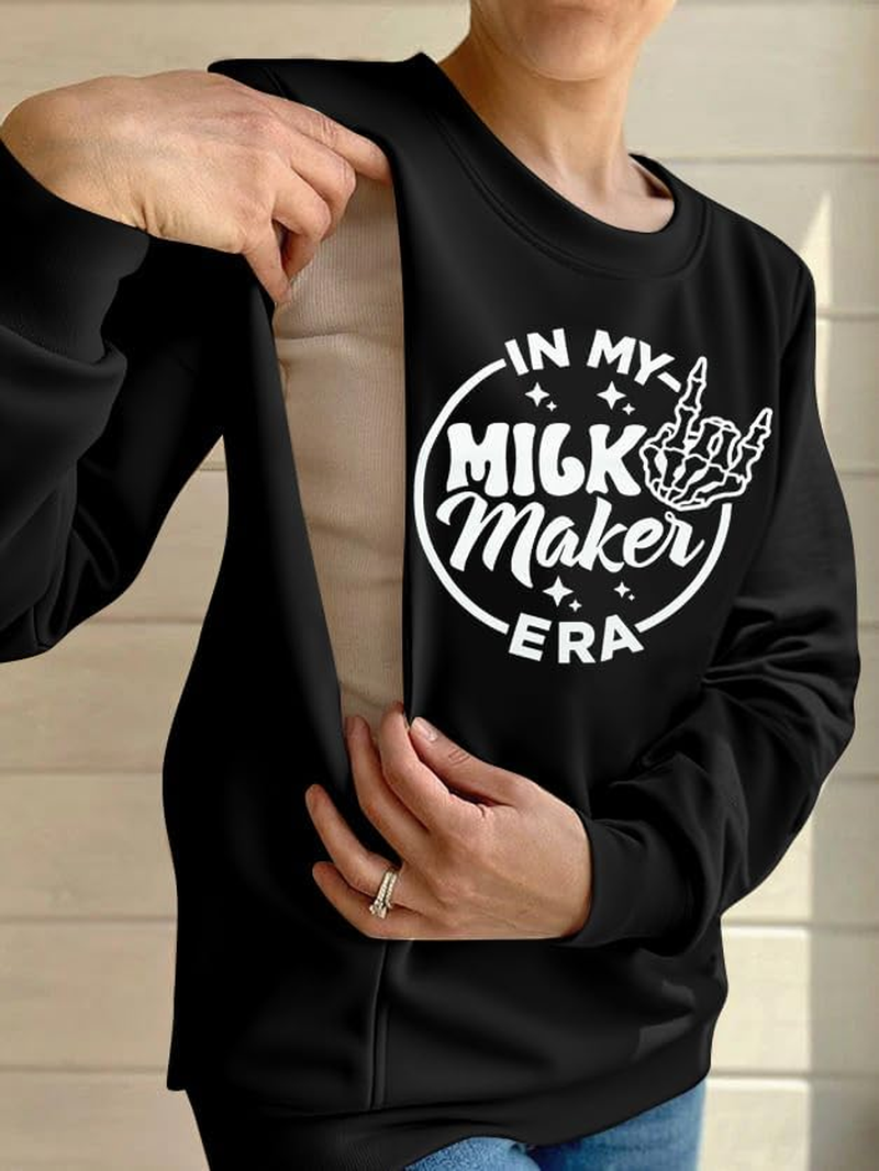 Maternity Nursing Sweatshirts for Women Friendly Zip Breastfeeding Pullover Top Mama'S Boobery Print Clothes image number 2