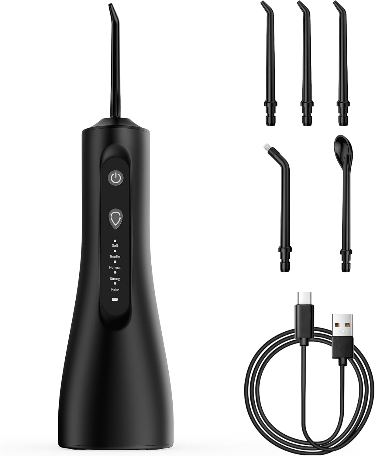 Cordless Water Flosser for Teeth, Electric Oral Irrigator with 4 Cleaning Modes & 8 Jet Tips, IPX7 Waterproof Dental Irrigator, Portable Rechargeable Teeth Cleaner for Home Travel,White