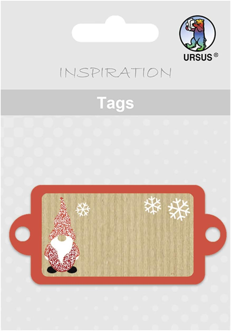 Ursus 56710015 Candy Cane Gift Tags Pack of 8 Approx. 3.45 X 7.5 Cm Printed on Both Sides Partially Finished with Glitter Front Ideal for Decorating Gifts image number 3