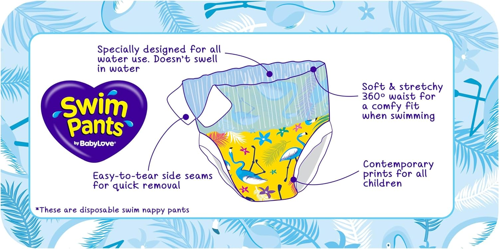 Babylove Swim Pants Medium (9-14Kg) 10 Pack image number 1