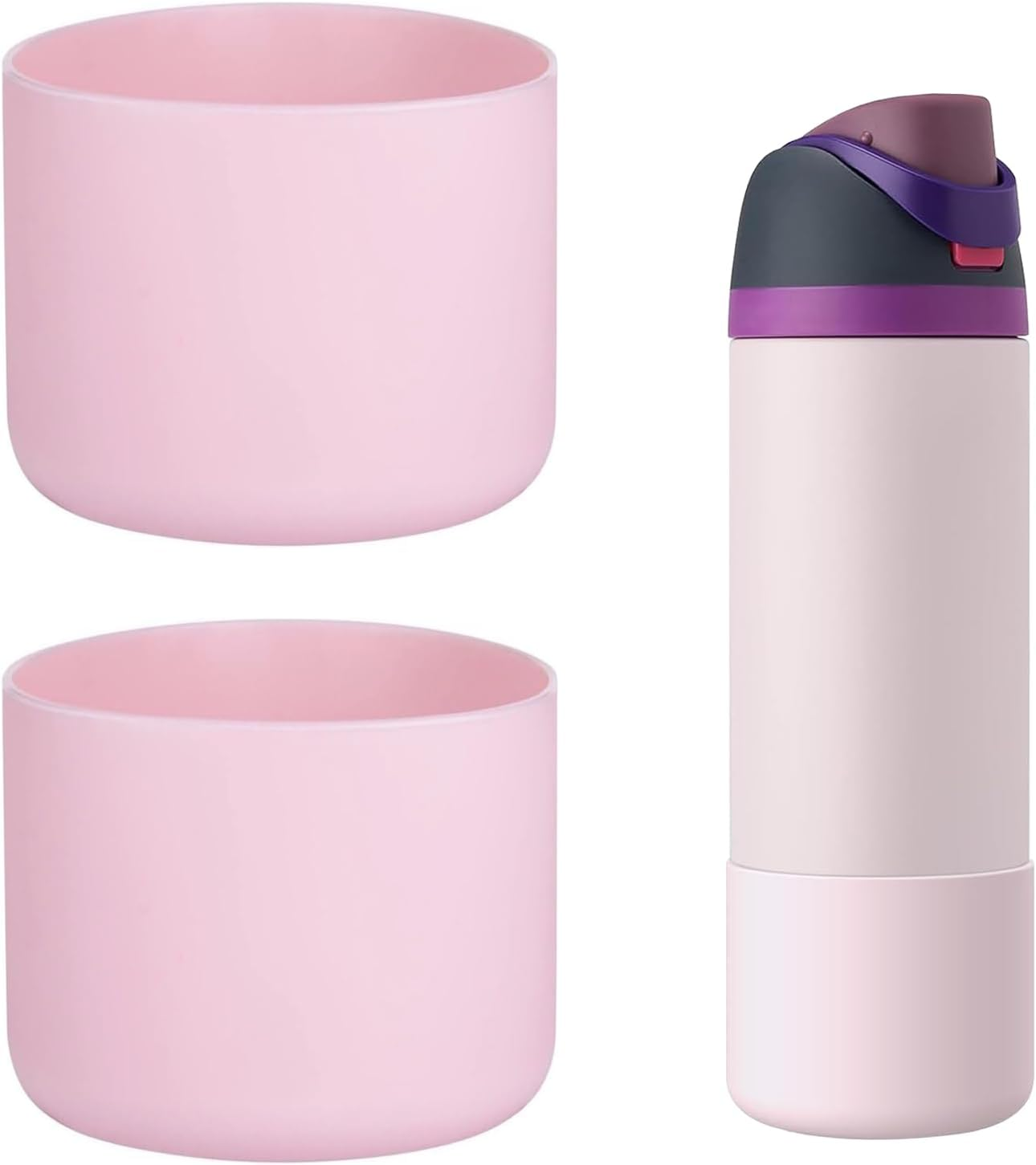 2 PCS Silicone Water Bottle Boot for Owala Freesip 24 Oz, Anti-Slip Protective Sleeve Bottom Bumper Protector for Twist and Flip Stainless Steel Water Bottles