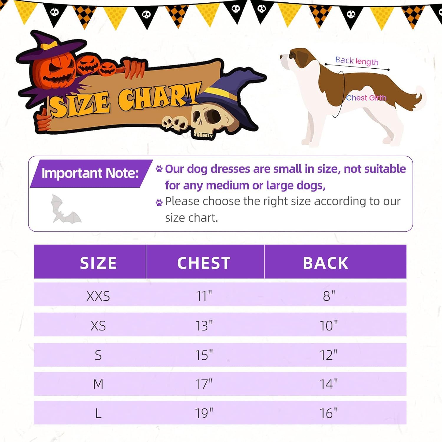 Dog Halloween Costumes Girl Dog Halloween Dress Stretchy Funny Dog Costumes Puppy Clothes with Bowtie Dog Outfit for Small Dogs Cats Puppy(L) image number 4