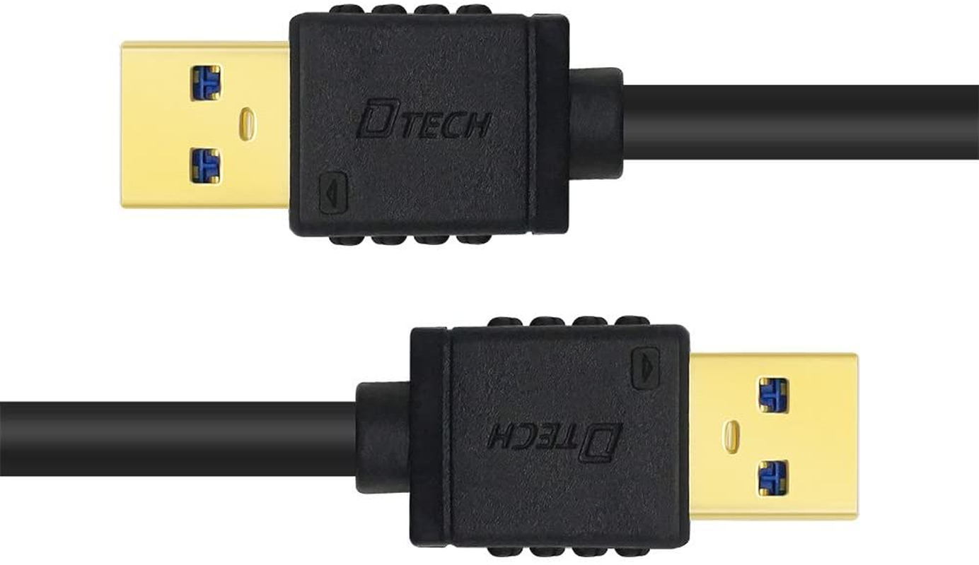 DTECH USB 3.0 Type a Cable 2M Male to Male High Speed Data Cord in Black 6Ft image number 1