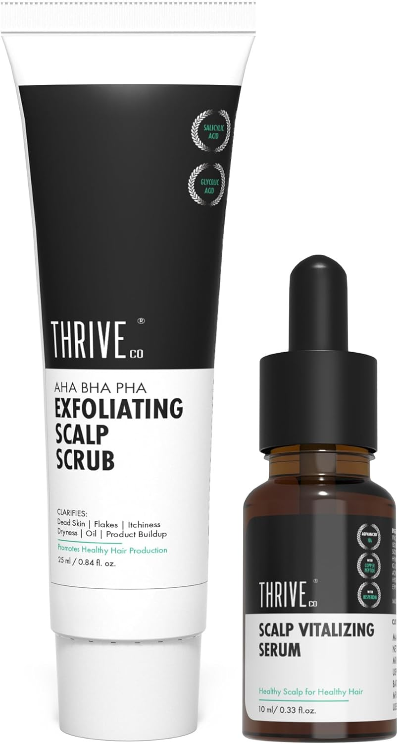 Thriveco Scalp Care Kit | AHA BHA PHA Exfoliating Scalp Scrub (25Ml) & Scalp Vitalizing Serum (10Ml) | Promotes Hair Growth, Clears Dandruff, Dead Skin, Oil & Product Buildup | Travel-Friendly image number 5