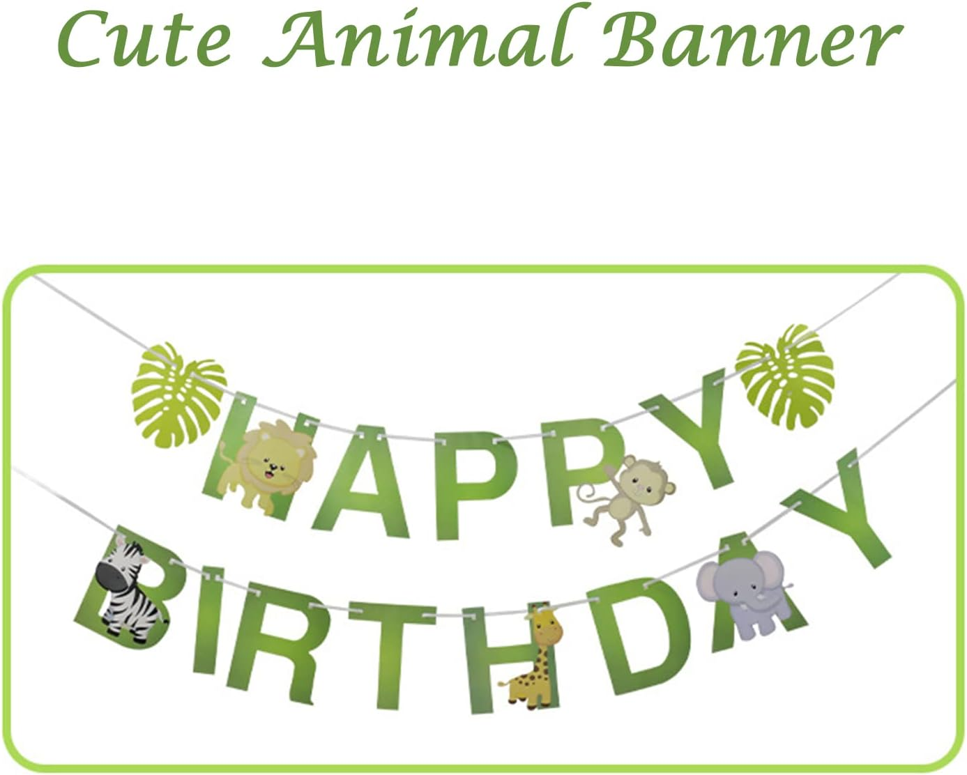 Birthday Decorations,Birthday Balloons for Animal Party Decorations,Balloons Garland Kit Includes Banner, Cake Topper image number 3