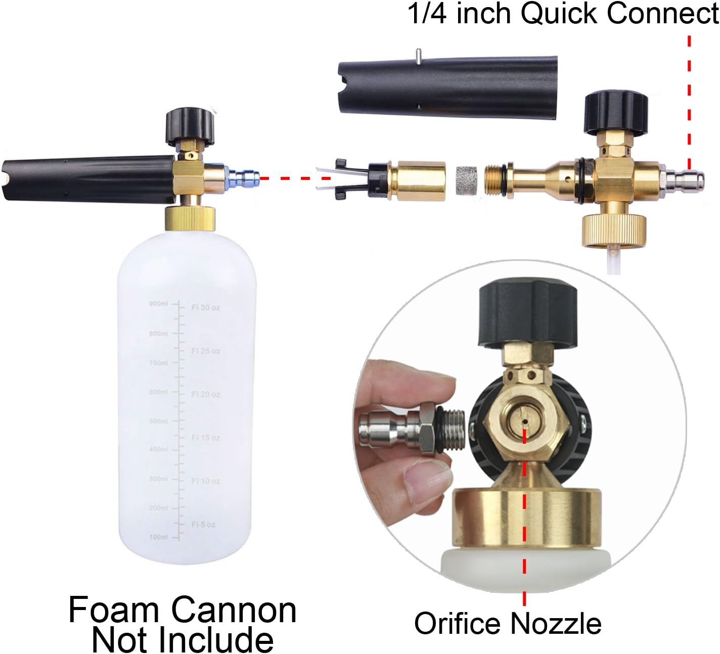 M Mingle Foam Cannon Orifice Nozzle Tips, High Replacement Thread Nozzle for Snow Foam Lance, 1.1 Mm, 2-Pack image number 2