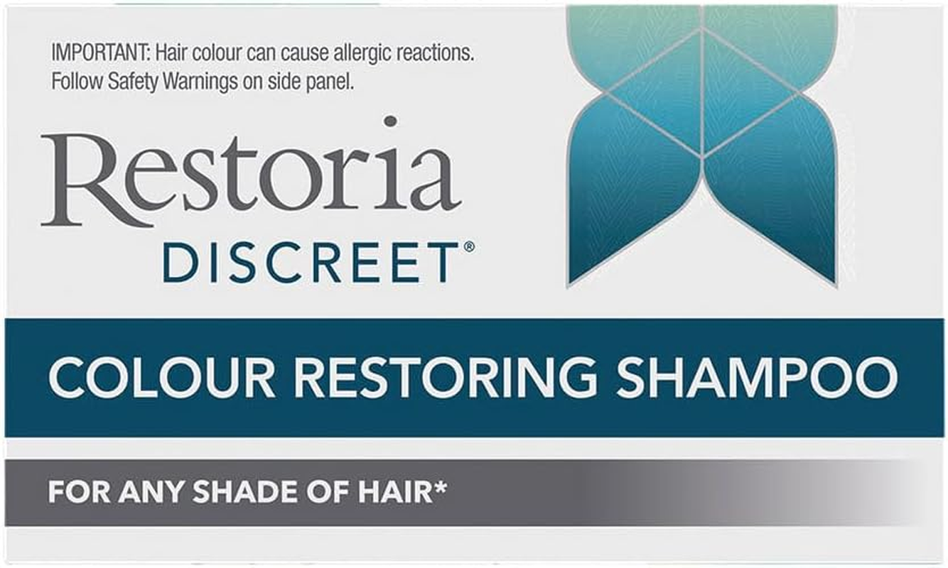 Restoria Discreet Colour Restoring Shampoo, Gradually Restores Natural Colour to Grey Hair, for Any Shade of Hair, with Aloe Vera & Coconut Oil, 147Ml