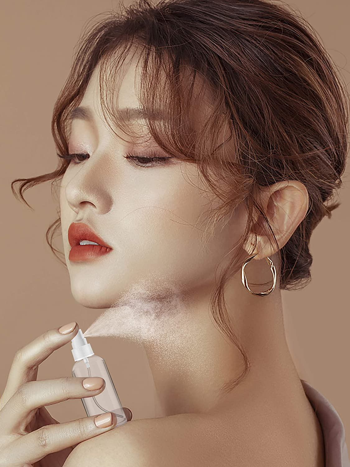 Portable Mini Spray Bottles 4 Pack,Small Refillable Liquid Containers,Refillable Spritzer for Travel, Cleaning, Gardening, Skin Care Atomizer