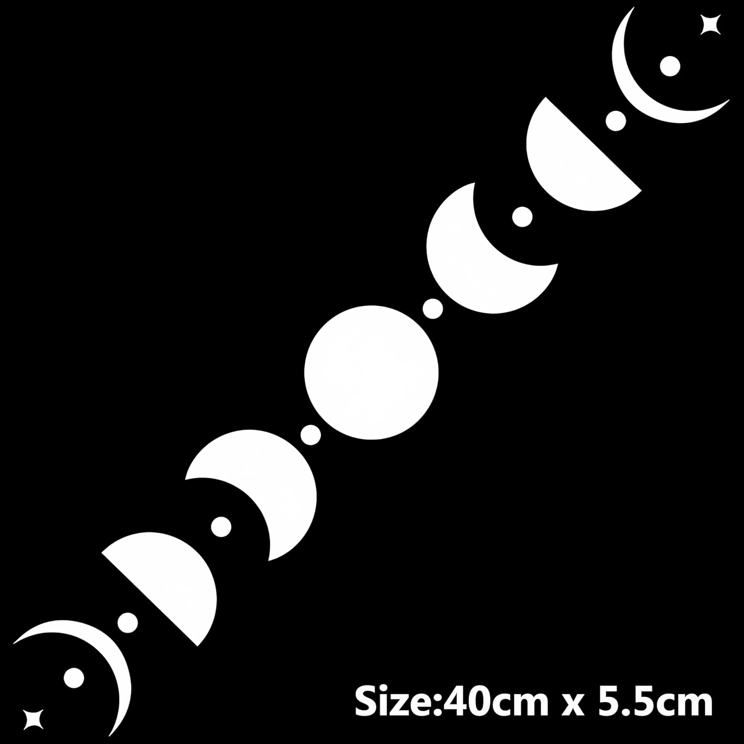 Moon Phases Lunar Star Sticker Window Bumper Decal Sticker Suitable for Car, Truck, Door, Laptop White image number 1