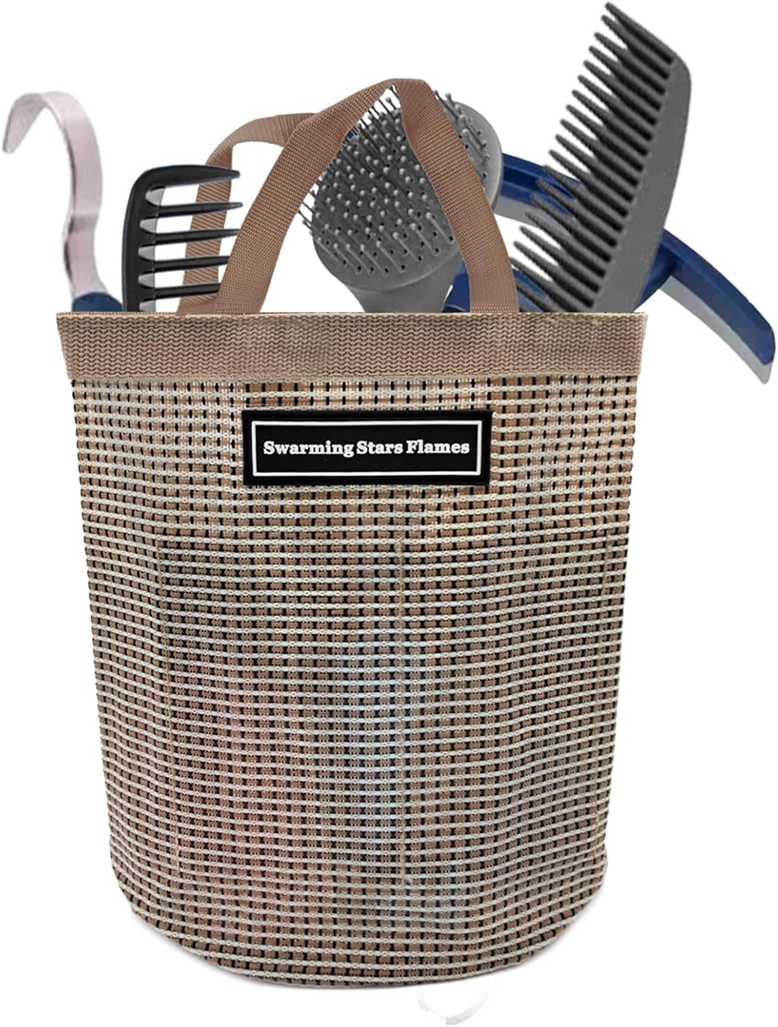 Horse Grooming Tool Storage Bag - Breathable Waterproof Mesh for Horse Care Accessories (Sapphire Blue)