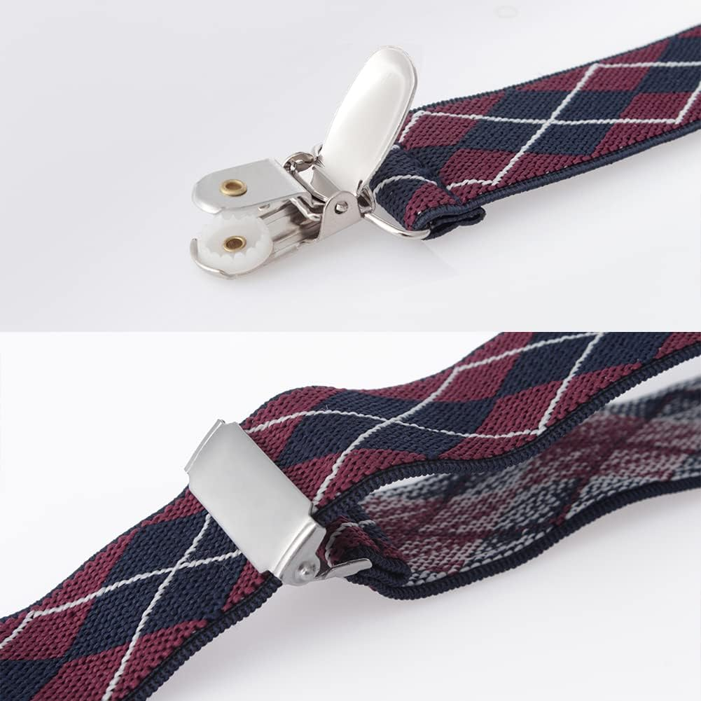 H HOME-MART Mens Shirt Stays Military Adjustable Elastic Garter Straps Sock Tucked in Non-Slip Clamps Shirt Stay Men'S Braces for Men Women - Black White Dot image number 2