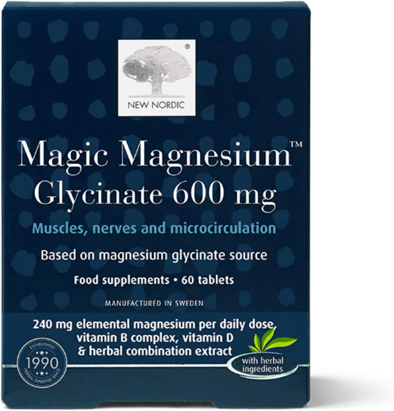 New Nordic Active Magnesium Glycinate 600Mg 60 Tablets - Supports Nervous System & Reduces Fatigue image number 2
