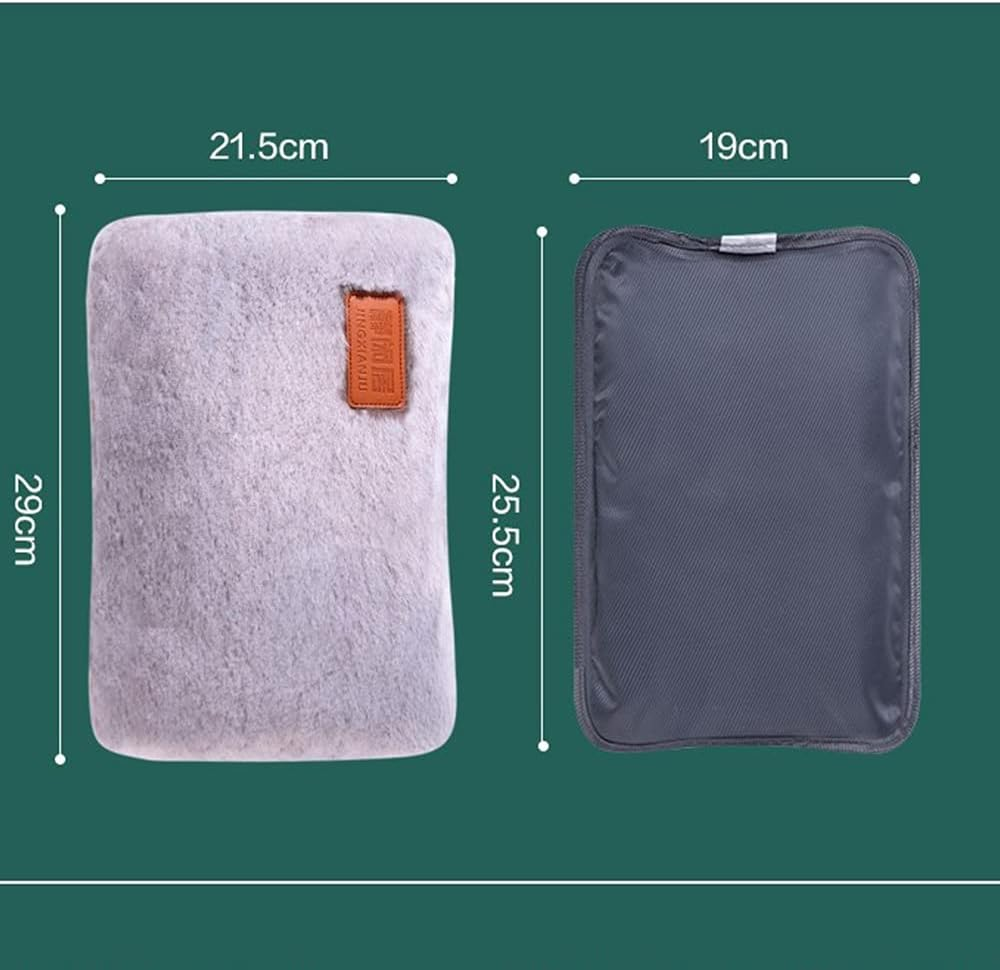 Rechargeable Electric Hot Water Bottle, Soft Velvet Detachable and Washable Cover, Winter Hand Warmer to Relieve Pain, Heating Bag。 image number 2
