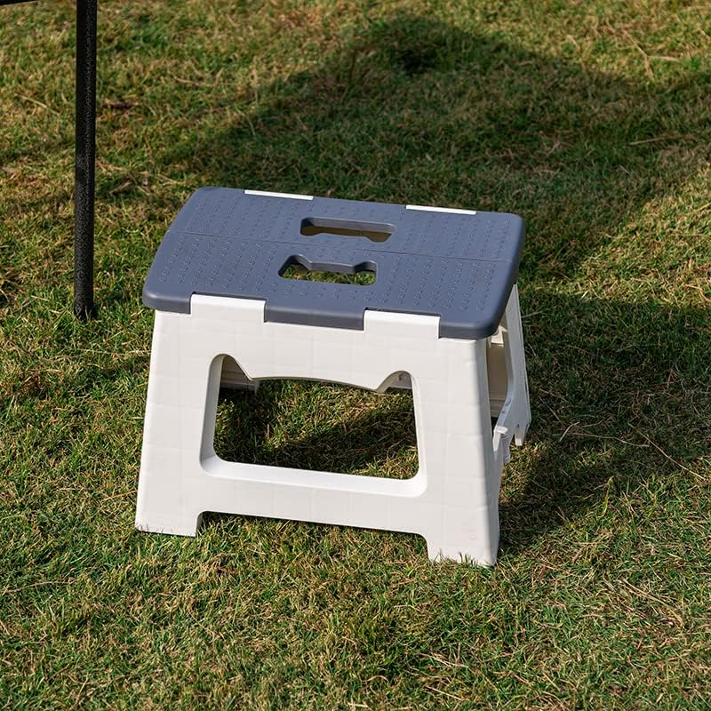 Kitty Folding Stool, 9 Inches, Non-Slip Folding Step Stool,Great for Kitchen, Bathroom, Bedroom, Kids or Adults (Khaki) (Gray) image number 2