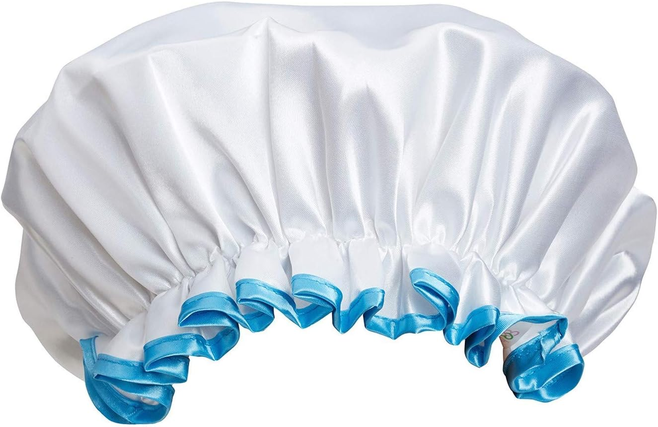 Bodylife Shower Cap Reusable Bath Cap Dual Layered Waterproof Extra Large White 35Cm image number 1